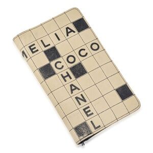 Authentic Chanel Lambskin Crossword Long Wallet in Black & Beige color